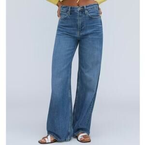 Everlane The Baggy High Rise Wide Leg Slouchy Jean Medium Blue Ricky Size 31
